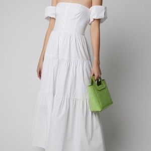 STAUD COTTON POPLIN 'ELIO' MIDI DRESS IN SIZE 2